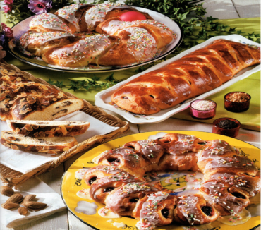 πασχαλινά τσουρέκια κορδονάτα της Βέφας Αλεξιάδου